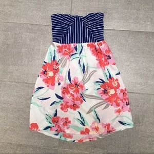 Roxy shoulderless floral mini dress